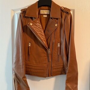 Michael Kors Tan Leather Women's Jacket